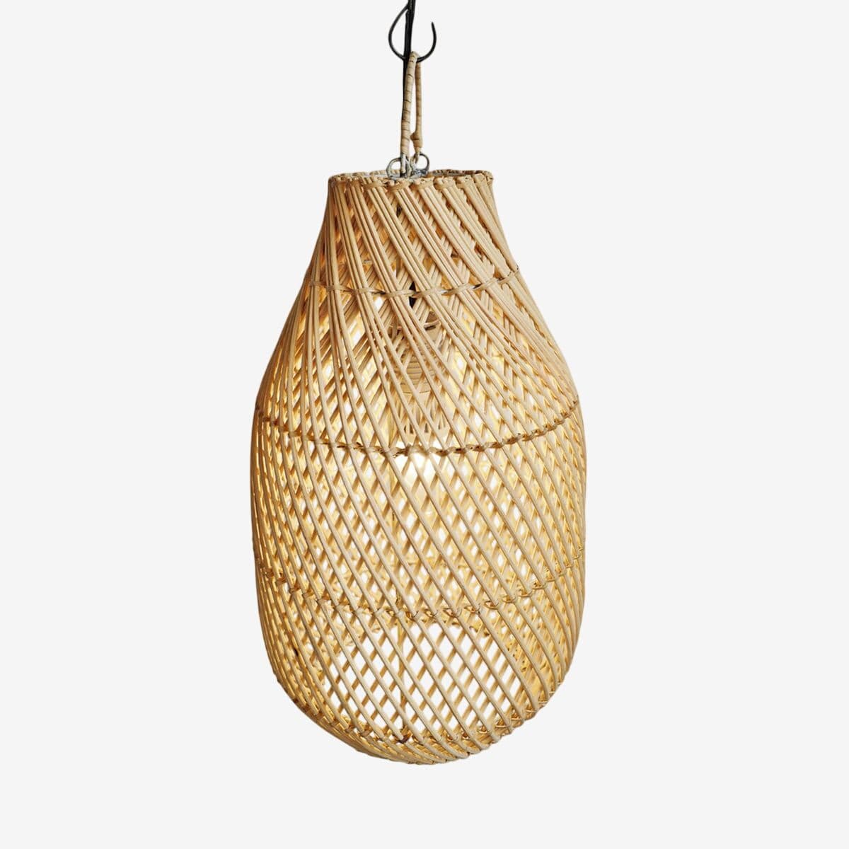 Raw Rattan Bottle Lantern Small - Image 1
