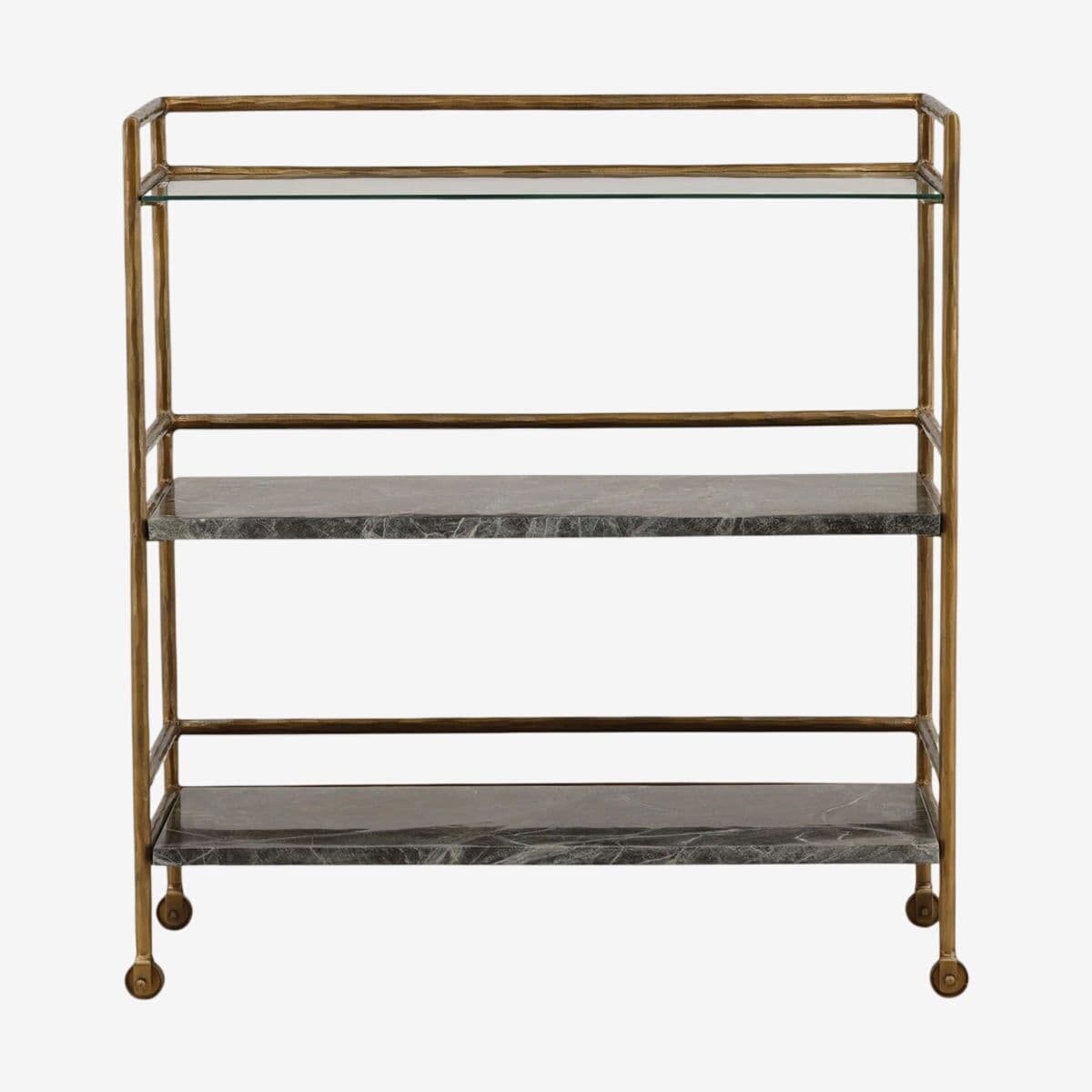 Forest Marble & Brass Finish Bar Cart - Image 1