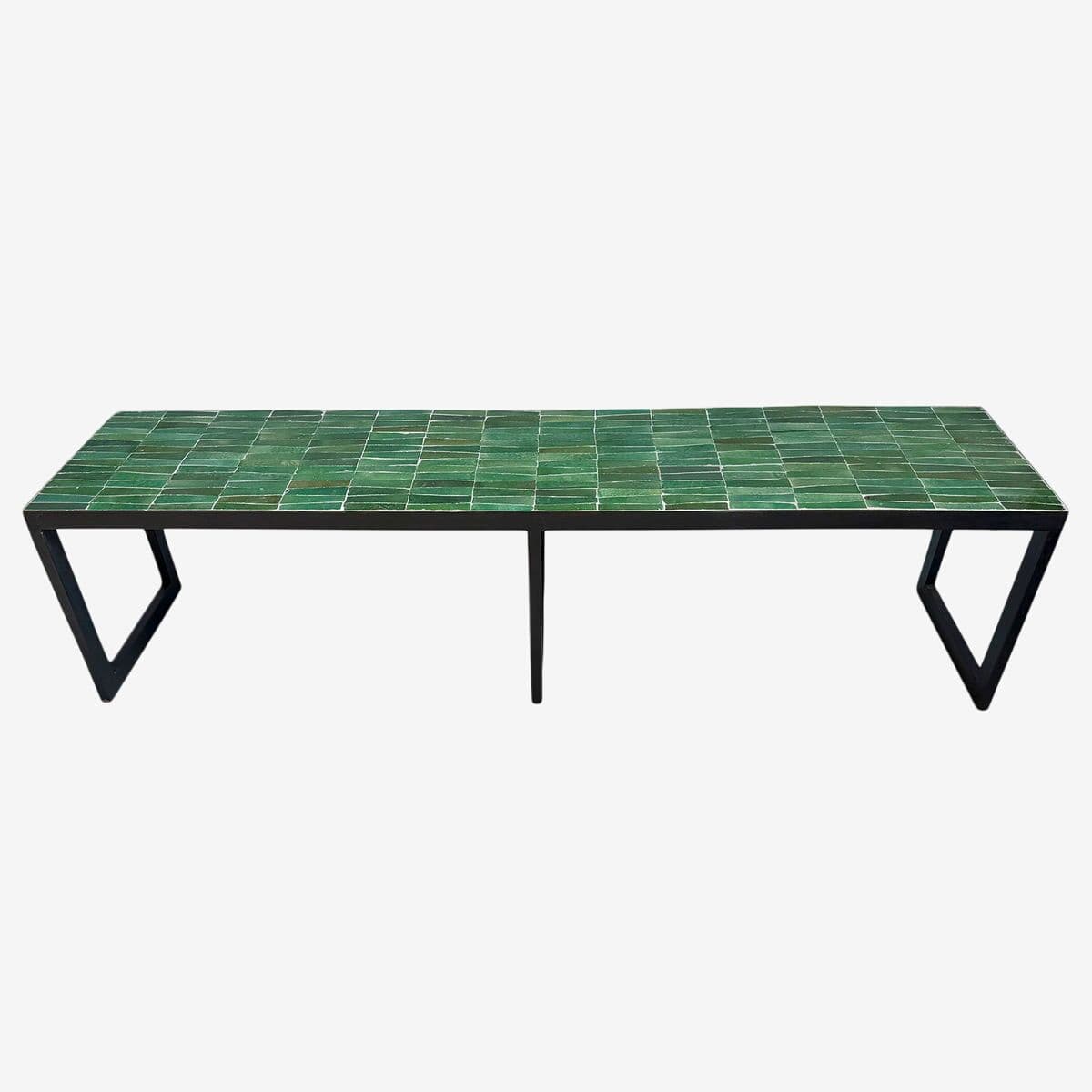 Emerald Green Mosaic Tile Bench - Image 1