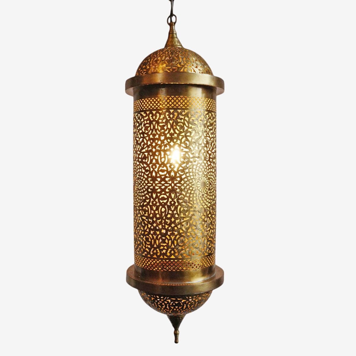Brass Luna Cylinder Pendant - Image 1
