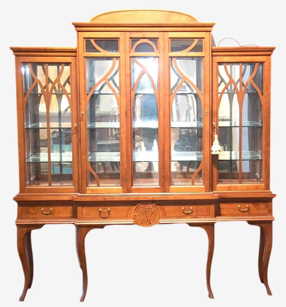 Davide Rocchi 85" W X 79" H Four Door Cherry Wood Breakfront Made in Florence - Image 1