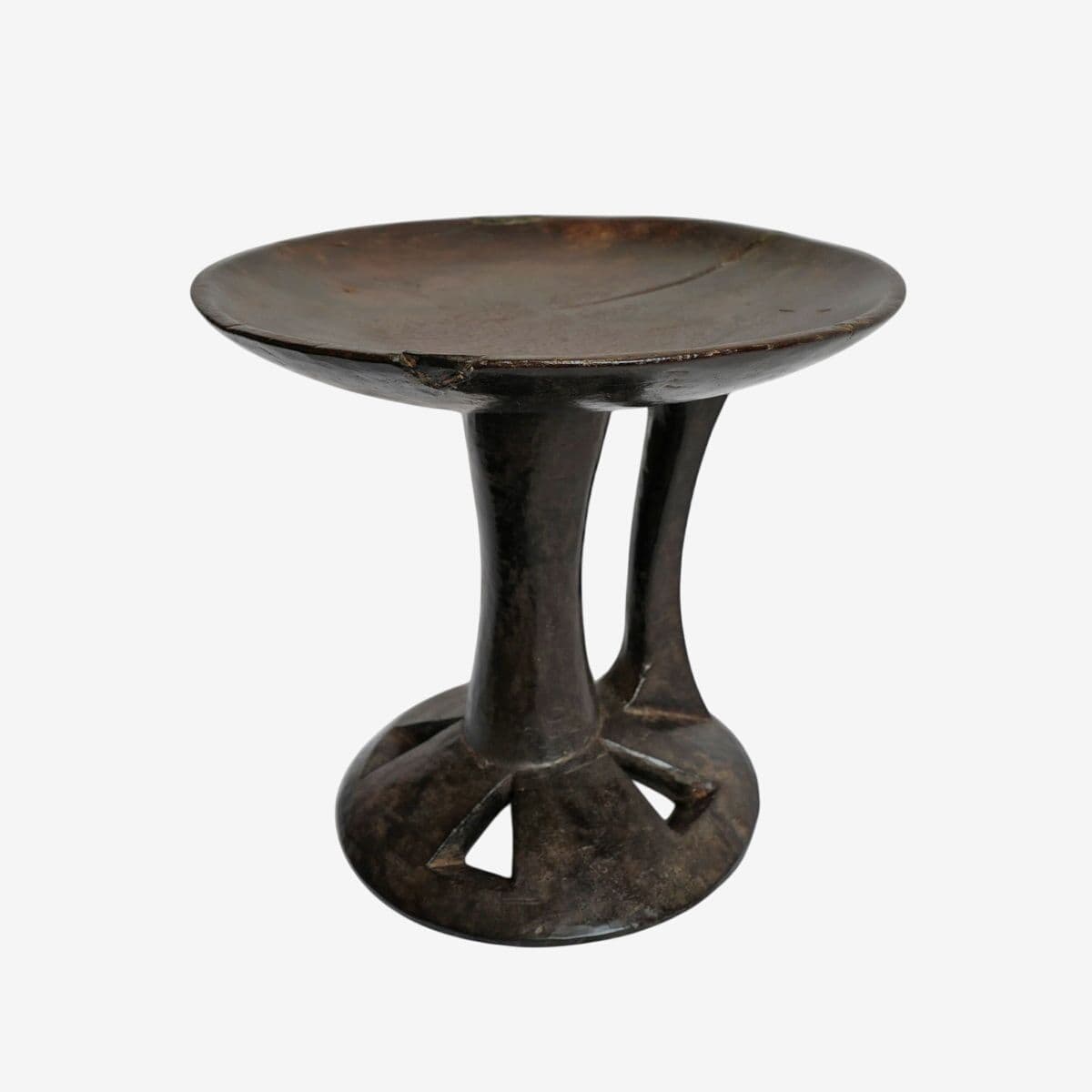 Vintage Nagaland Wood Stand Bowl - Image 1