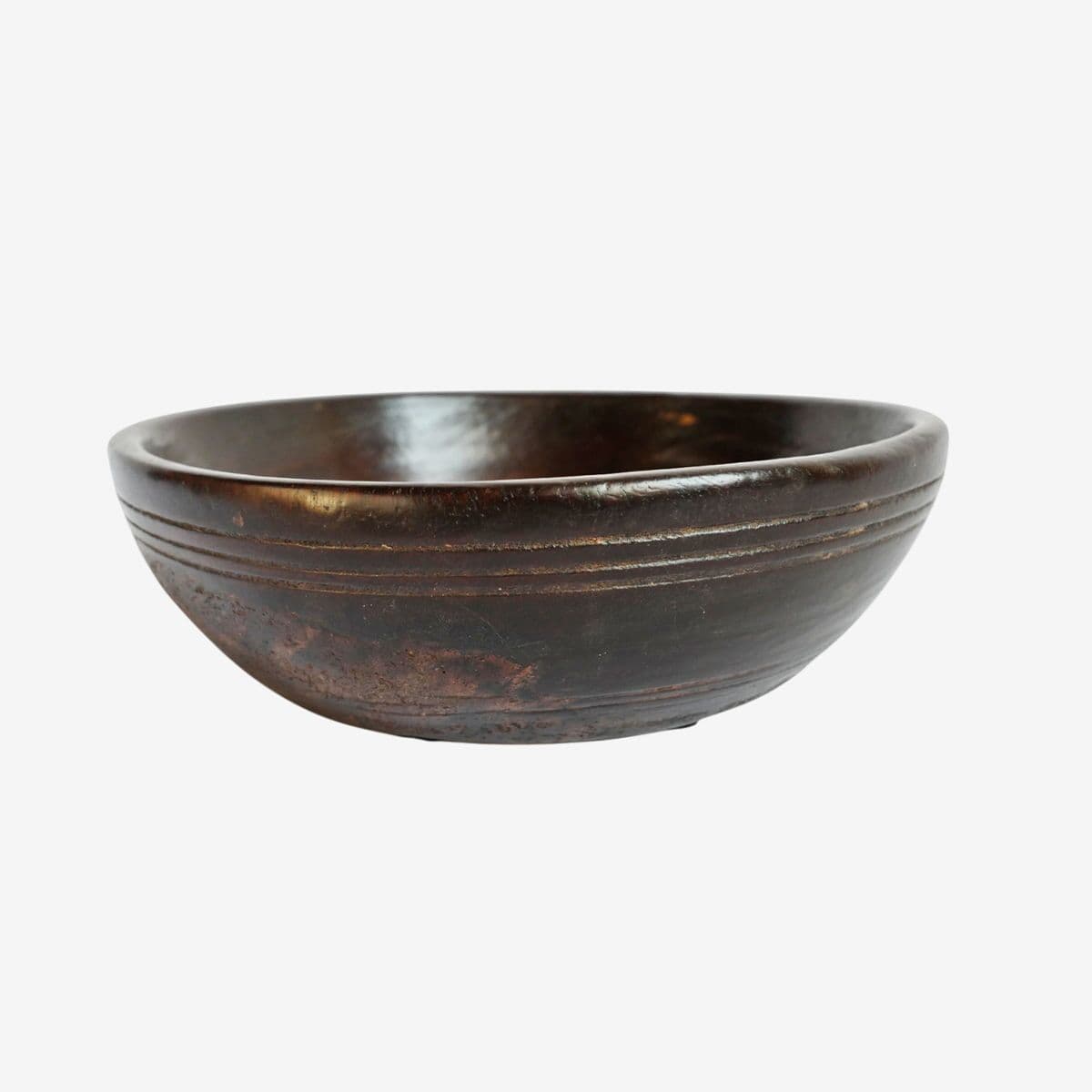 Old Ebony Wood Nepal Bowl - Image 1