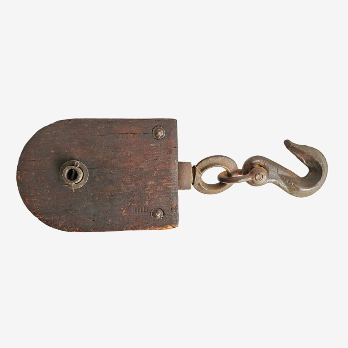 Vintage Wood & Iron Pulley - Image 1