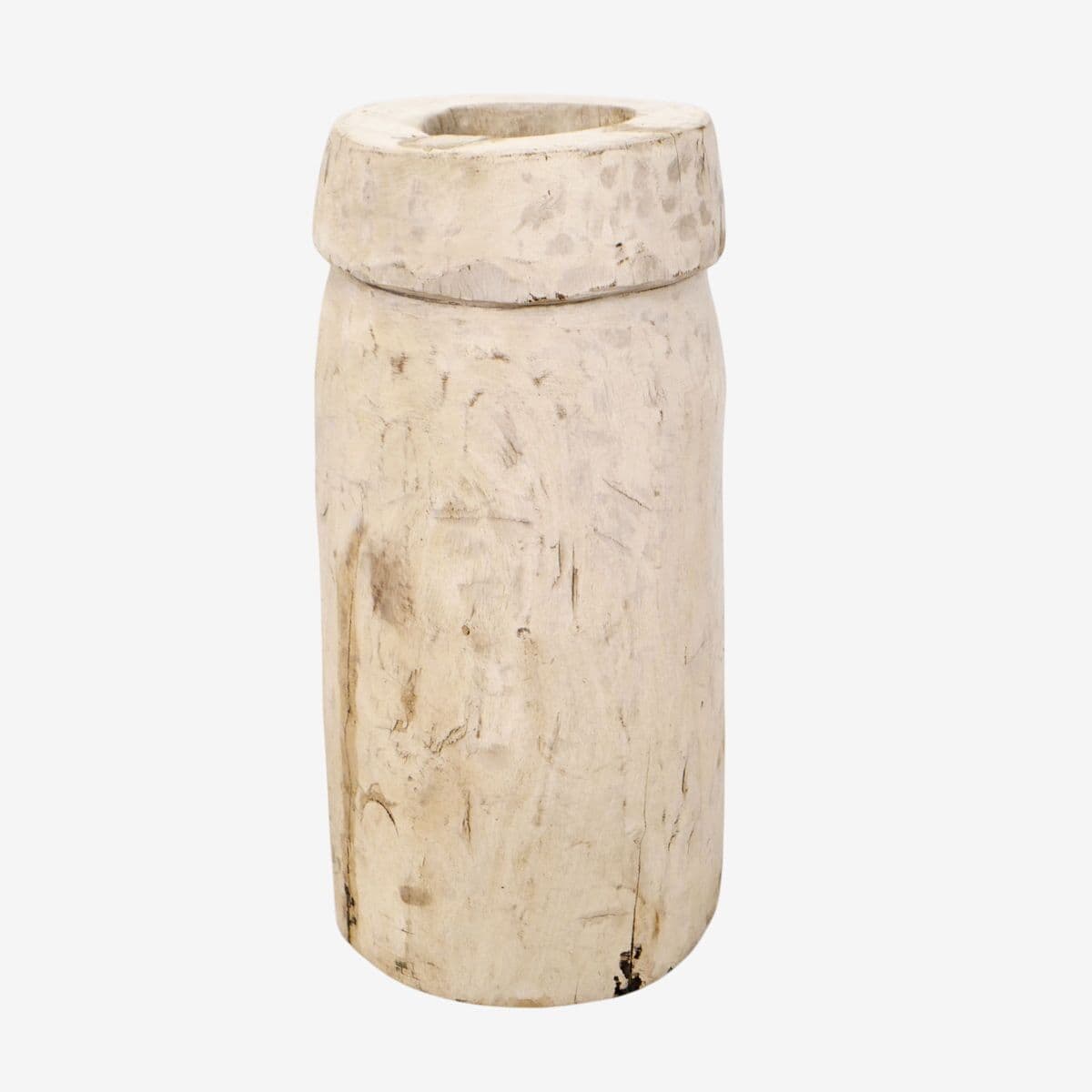 Old Sun Bleached Wood Butter Pot - Image 1