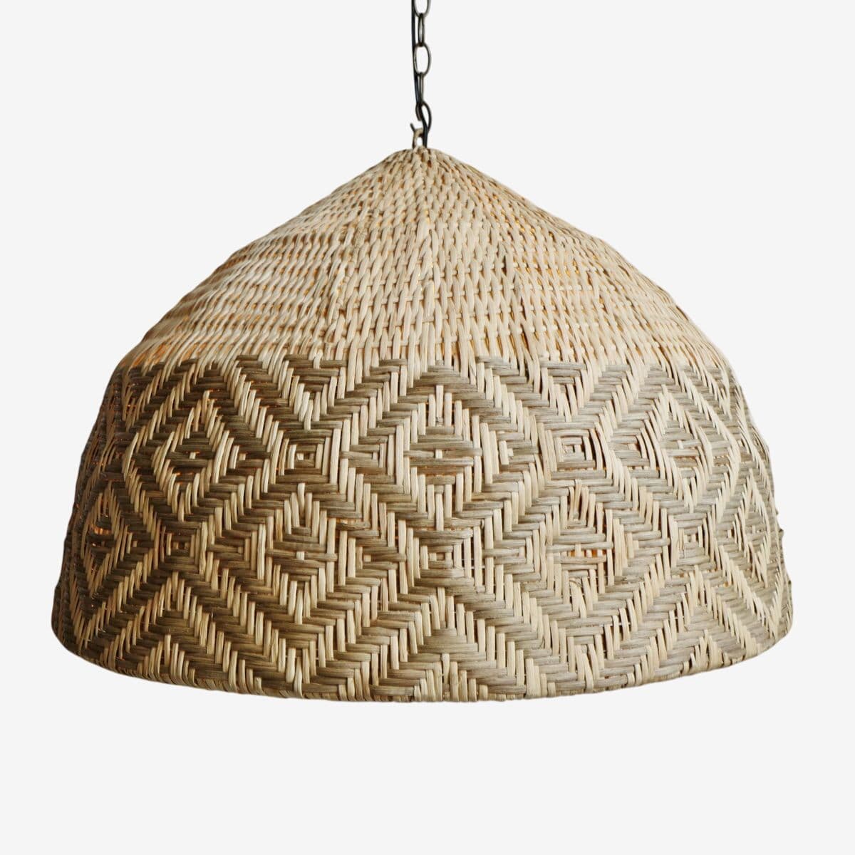 Rattan Diamond Weave Pendant Light Large - Image 1