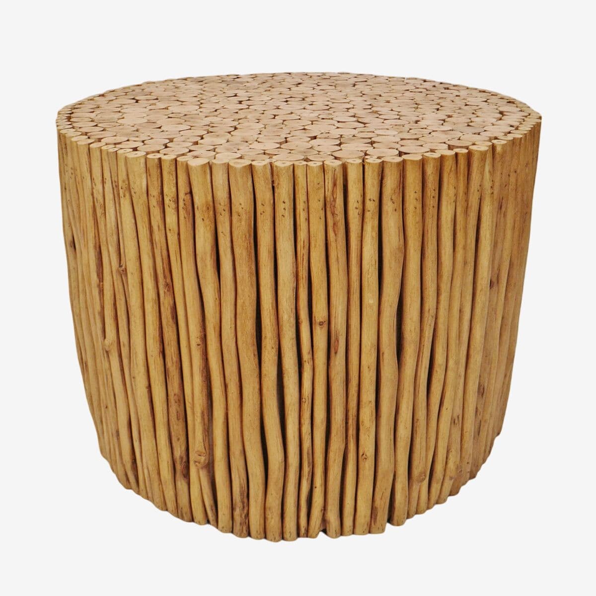 Round Natural Wood Twig Table - Image 1