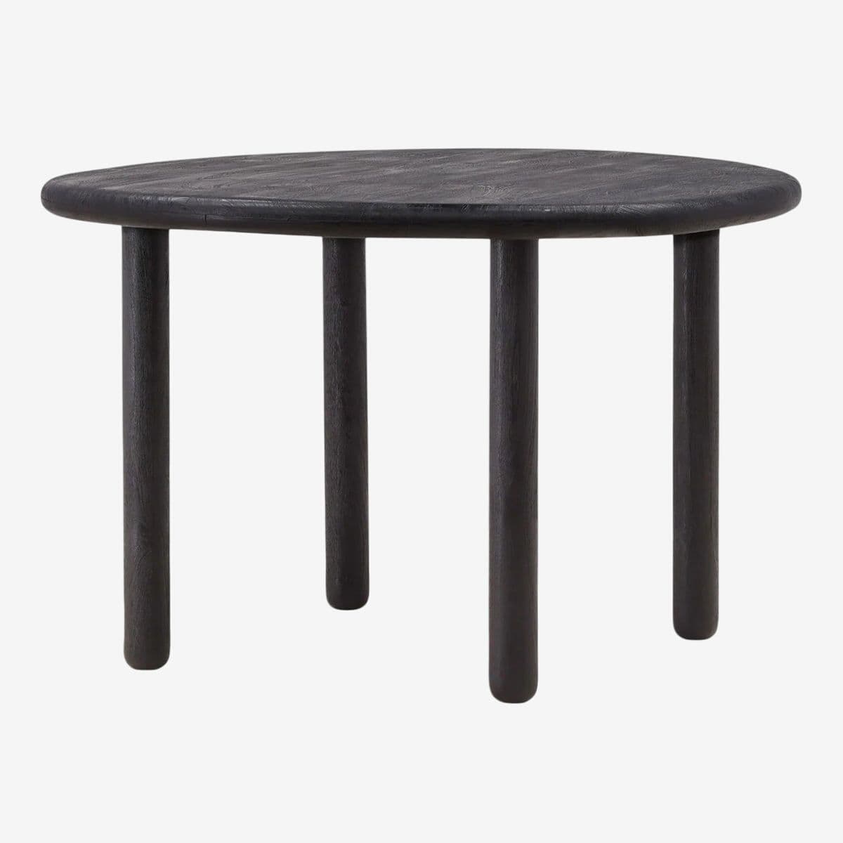 Black Round Mango Wood Dining Table - Image 1