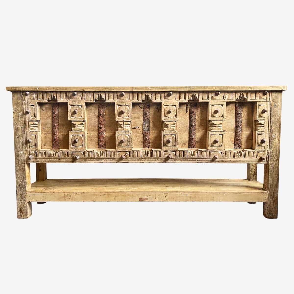 Old Door Console with Shelf - Image 1