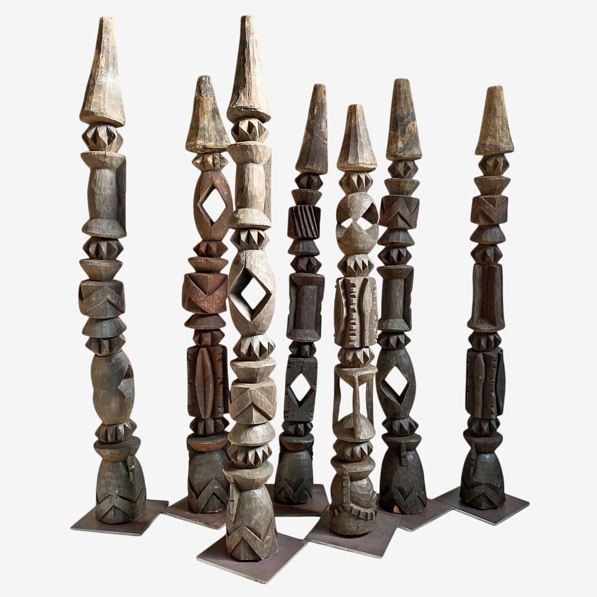 Old Nigerian House Post on Stand - Image 1