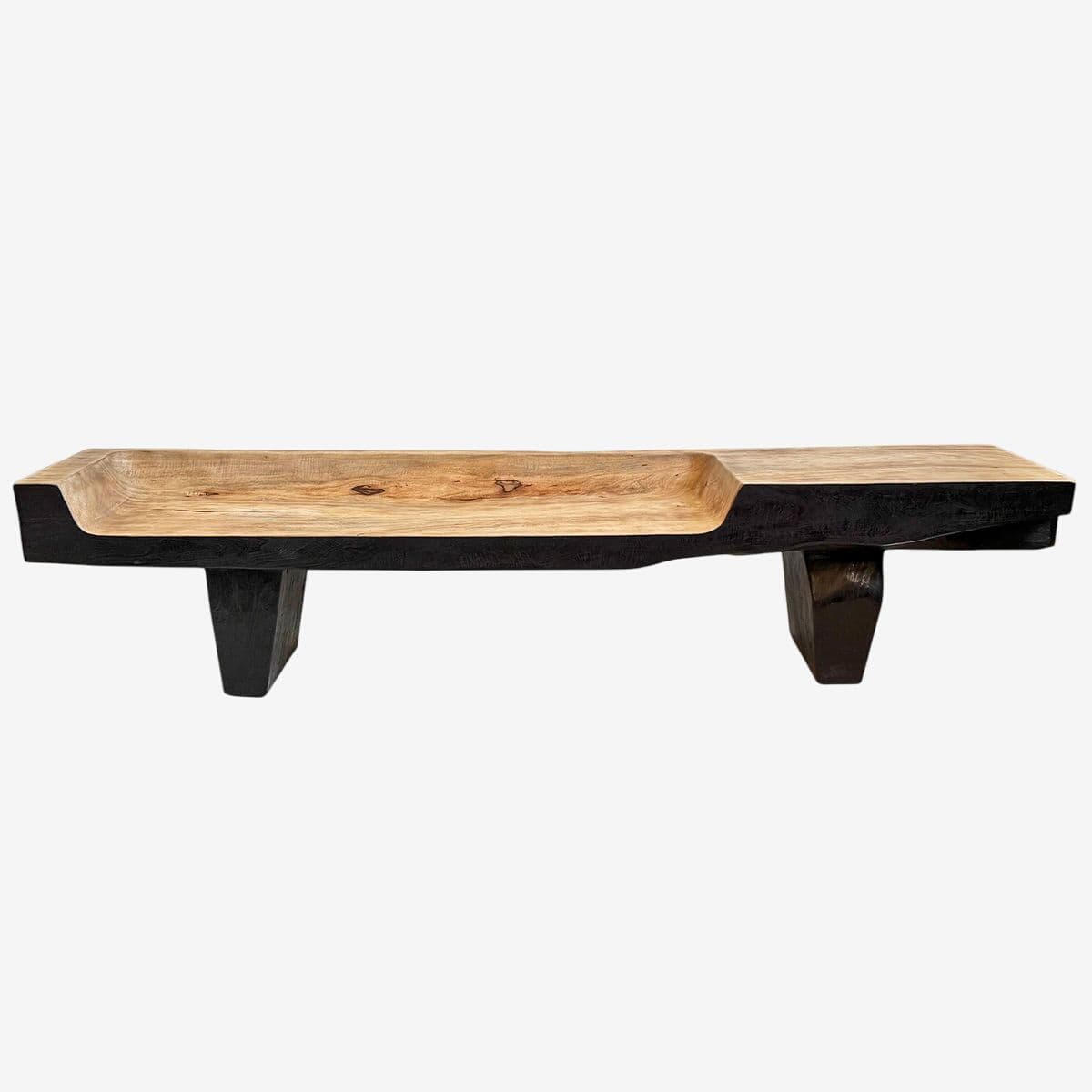 Black & Tan Dono Modern Slab Bench - Image 1