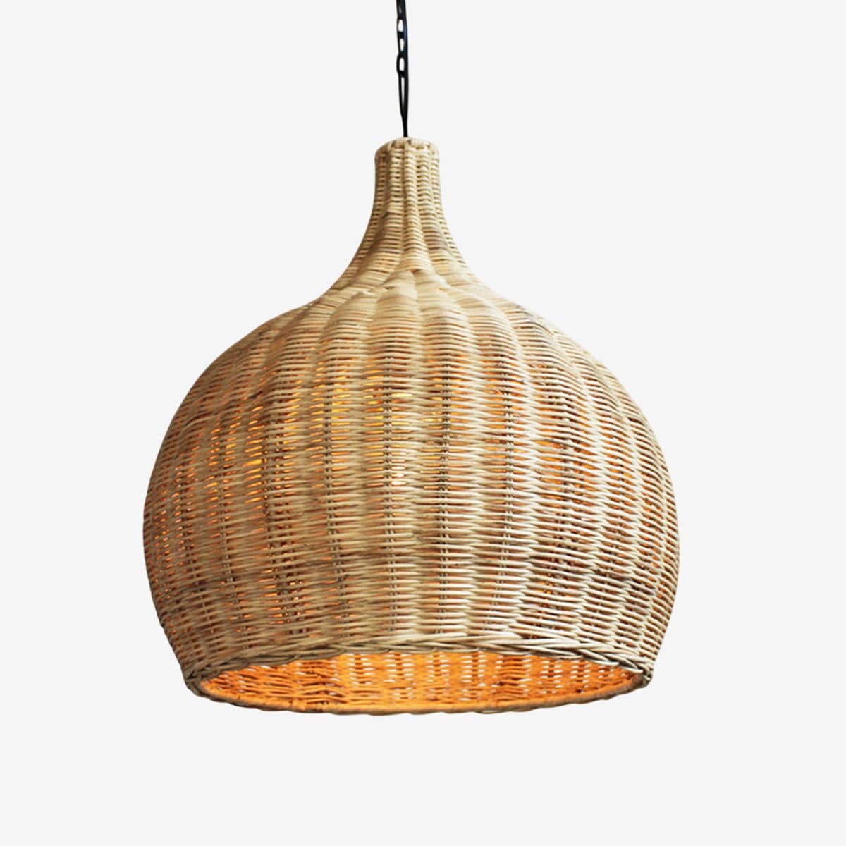 Raw Wicker Bell Lantern Small - Image 1