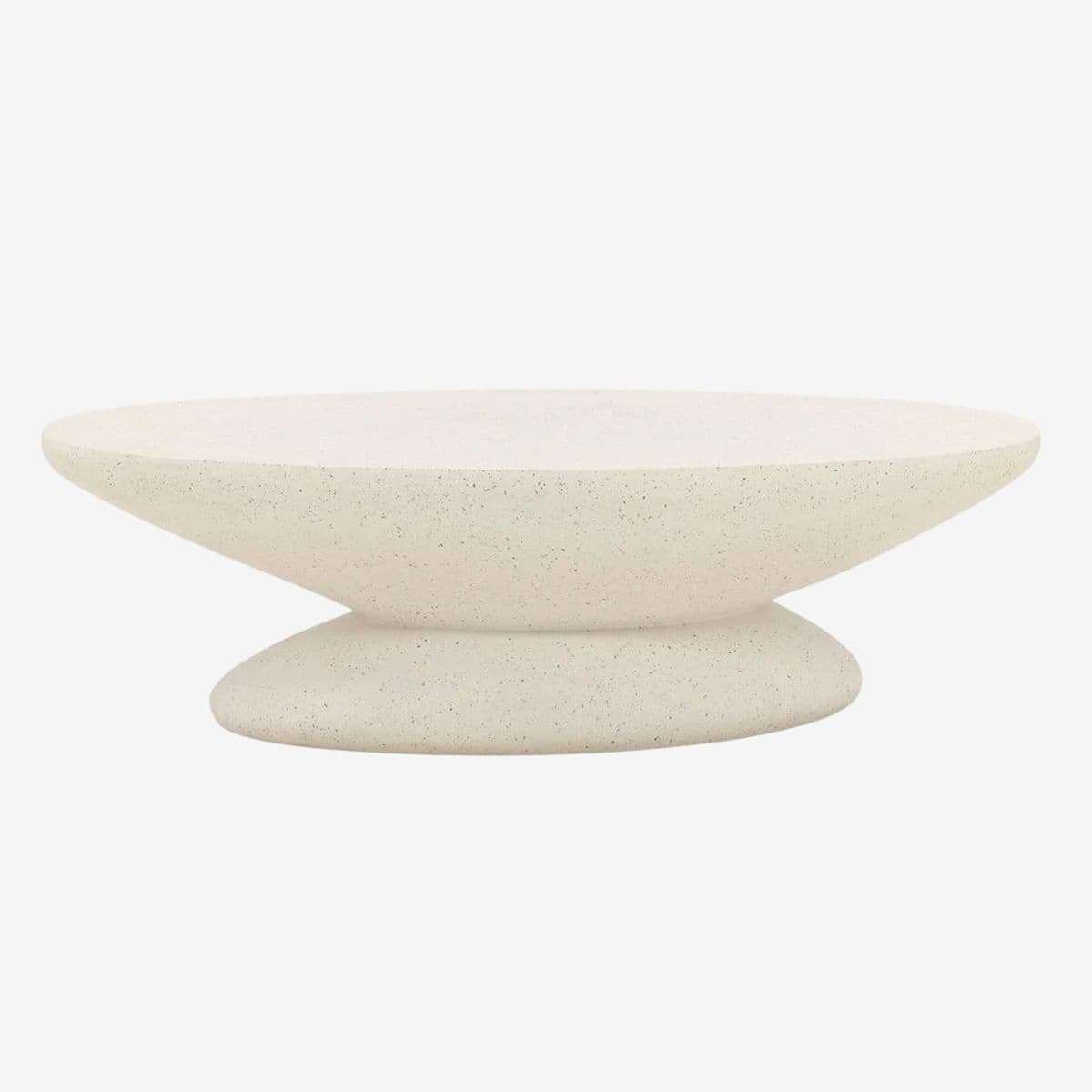 Modern Ivory Terrazzo Oval Coffee Table - Image 1