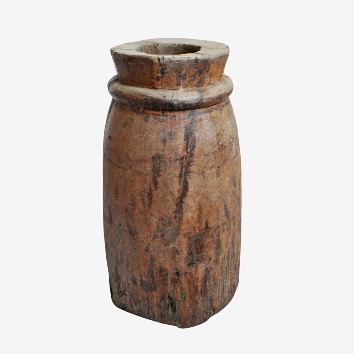 Antique India Wood Butter Pot - Image 1