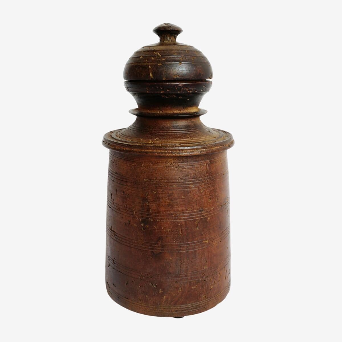 Vintage Nepal Wood Food Jar - Image 1
