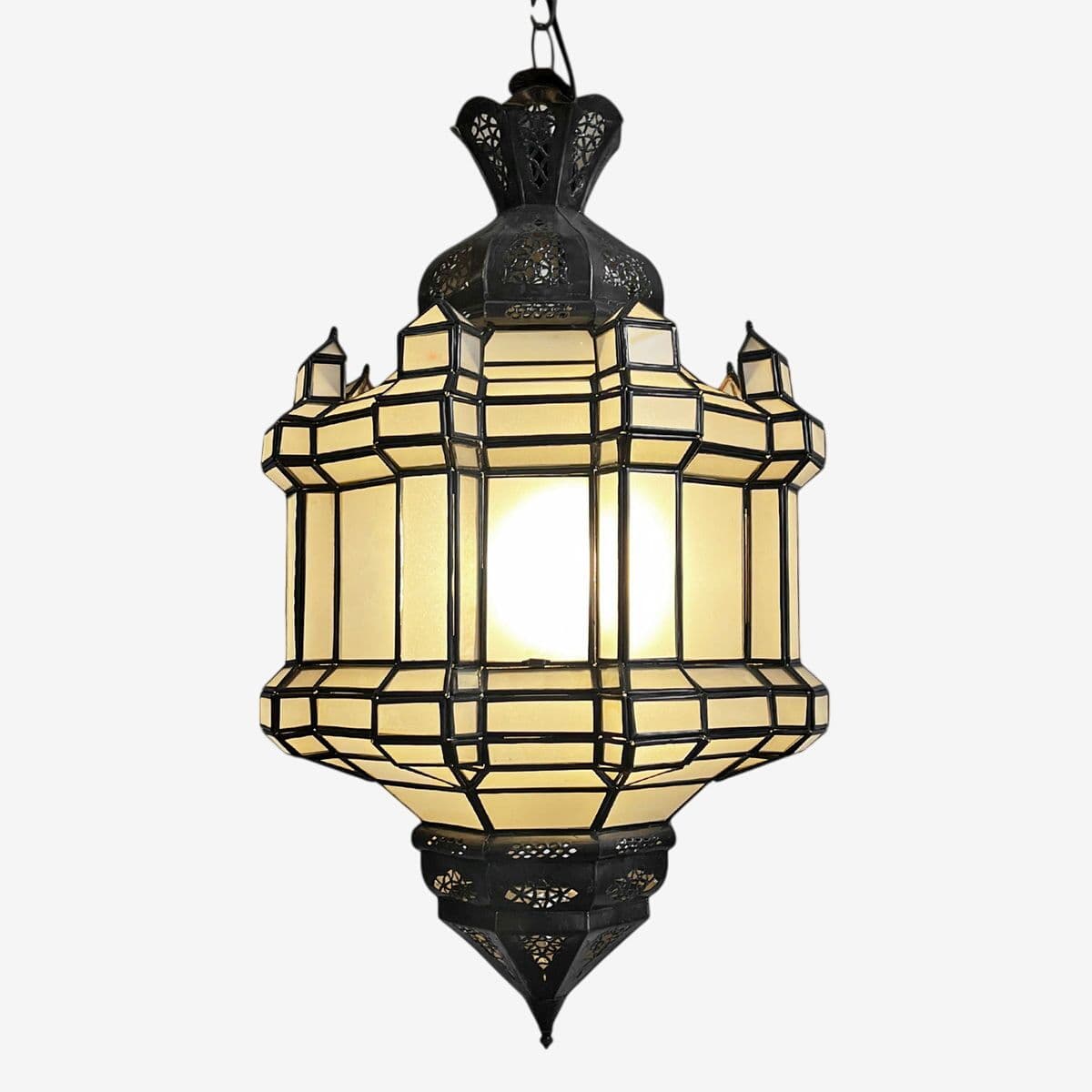 Frosted Prism House Pendant Lantern - Image 1