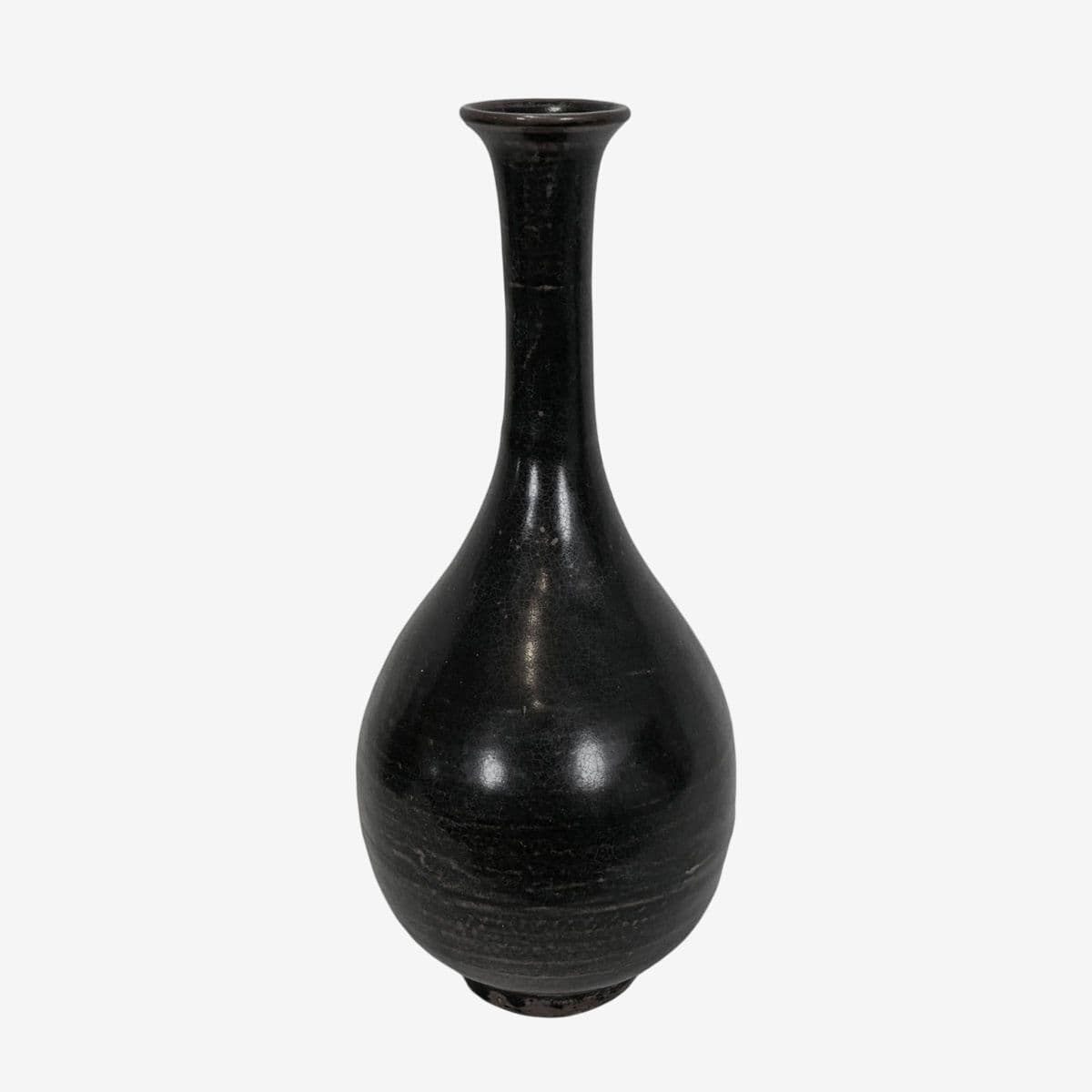 Vintage Style Black Ceramic Swan Vase - Image 1