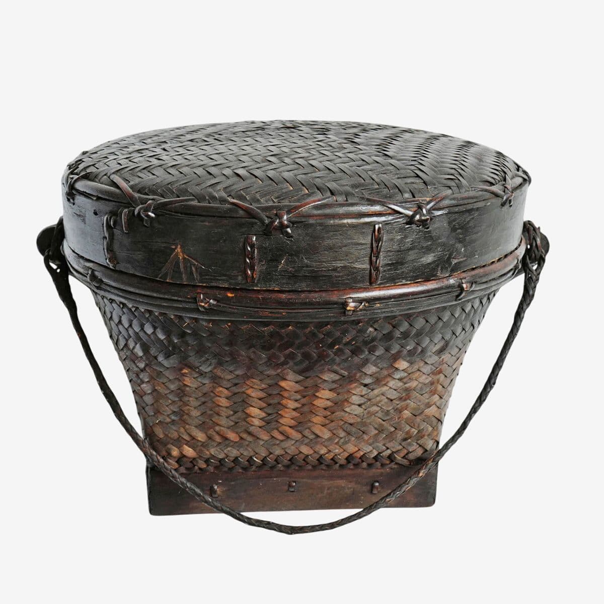 Vintage Akha Thai Basket w/Lid - Image 1