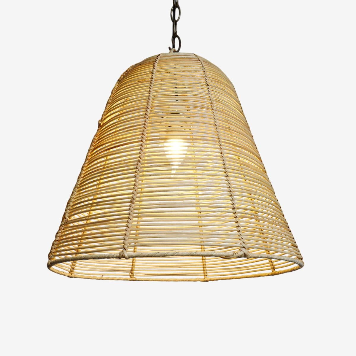 Wicker Strip Bell Lantern Medium - Image 1