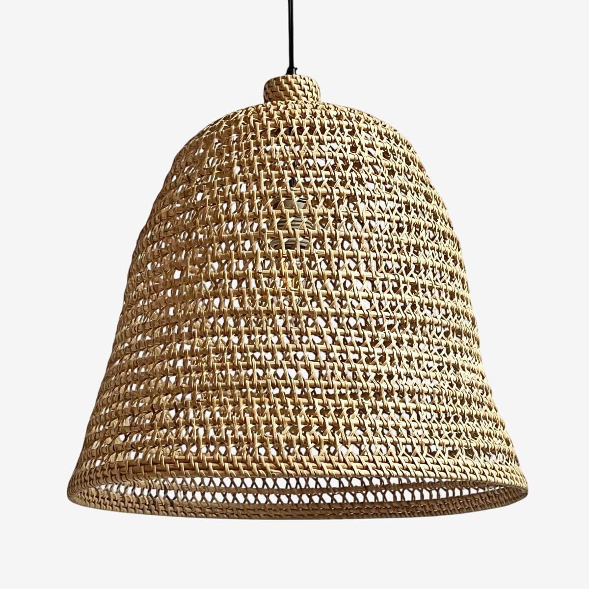 Wicker Basket Weave Bell Pendant Light - Image 1
