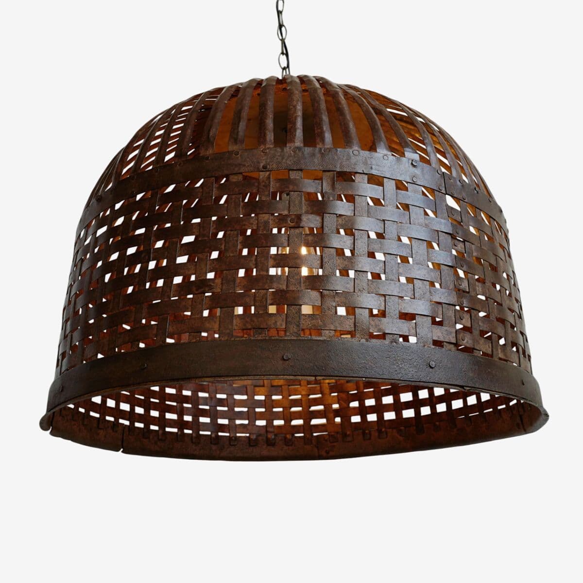 Industrial Iron Basket Cage Lantern - Image 1