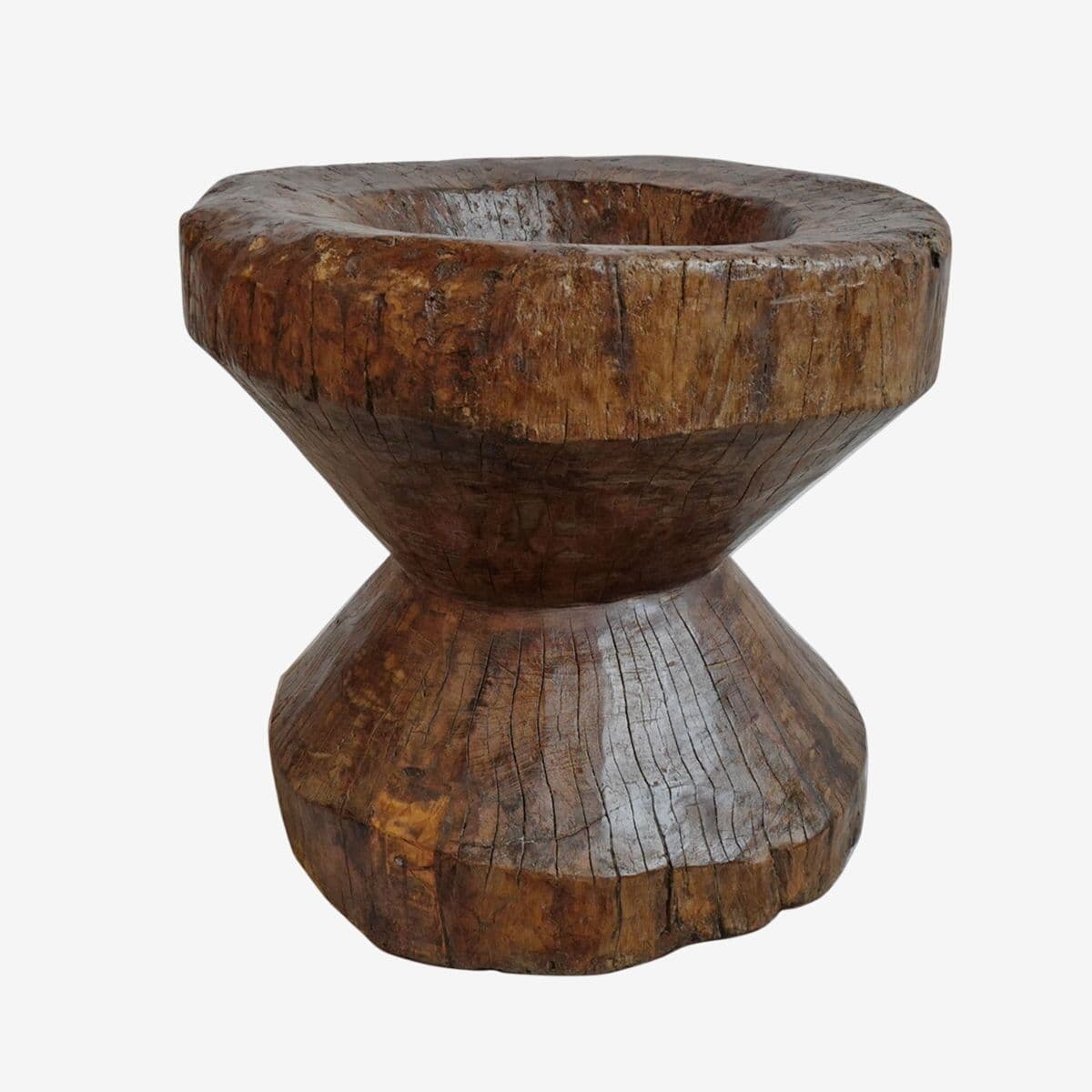 Vintage Large Naga Wood Pestle Pot - Image 1