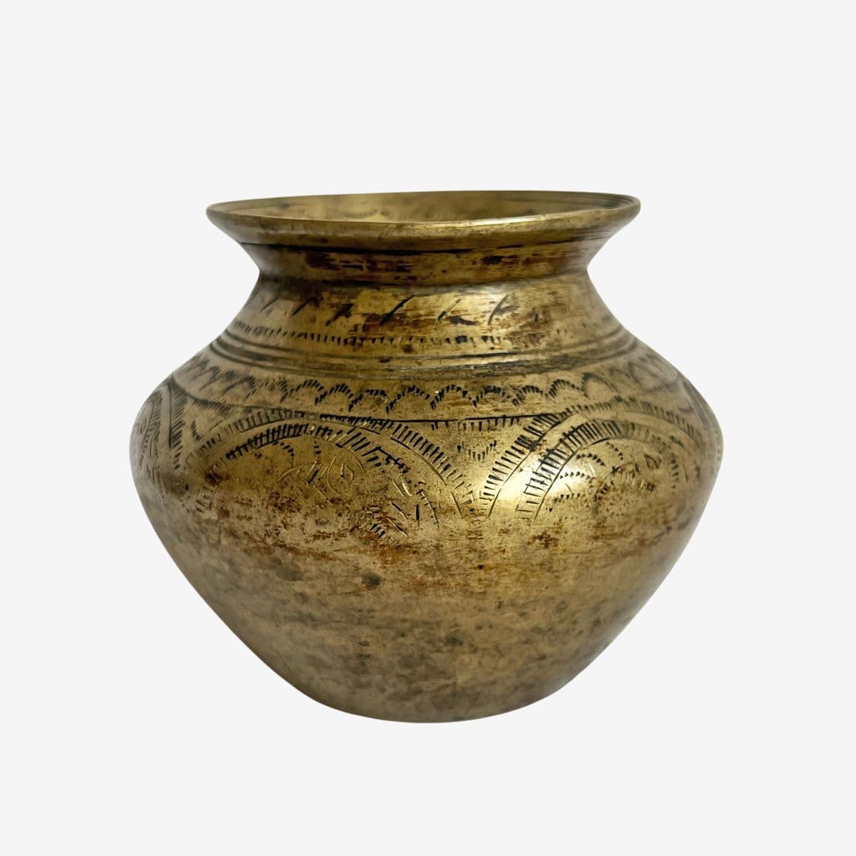 Old Antique Brass Ritual Pot - Image 1