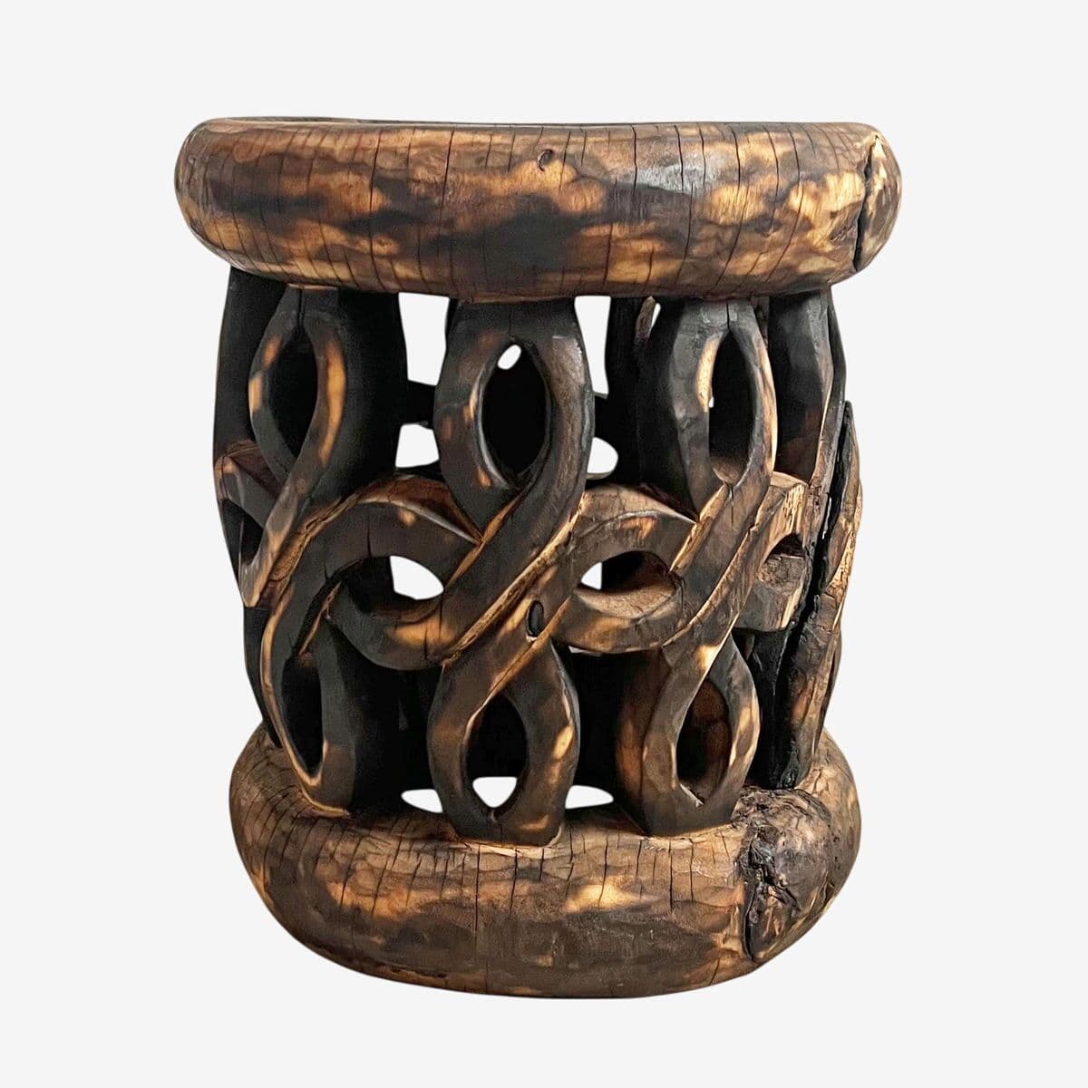 Vintage Bamileke Burn Stool Table - Image 1