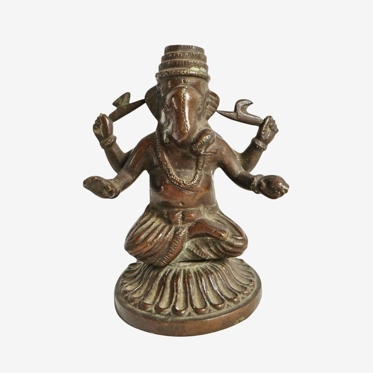 Small Antique Bronze Ganesha Statue - Image 1