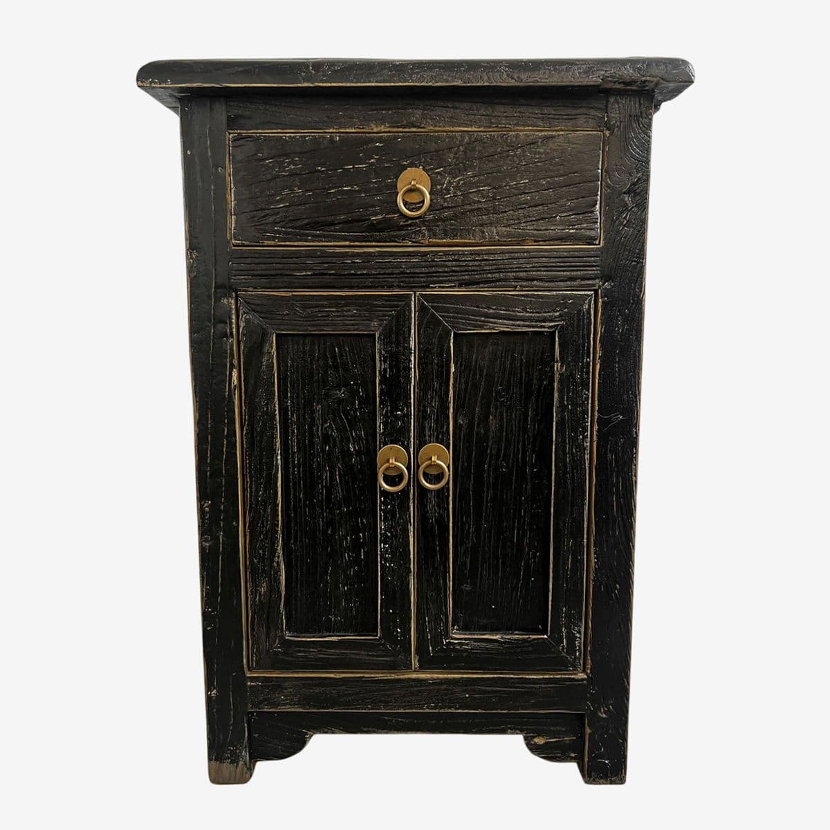 Black Worn Elm Nightstand - Image 1