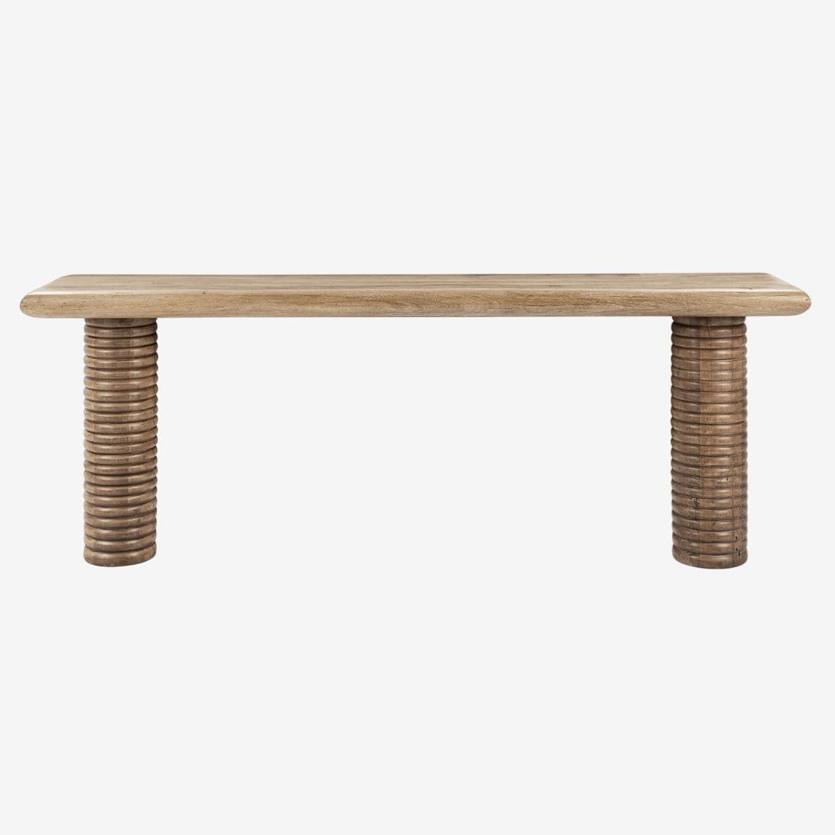 Ribbed Leg Reclaimed Wood Console - Image 1