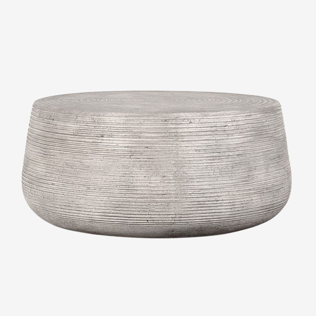 Ribbed Outdoor Concrete Coffee Table - Image 1