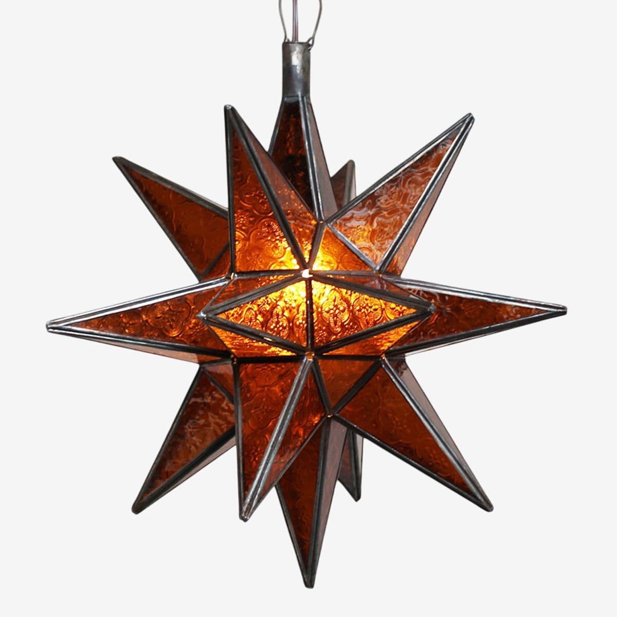 Amber Moravian Star Lantern Large - Image 1
