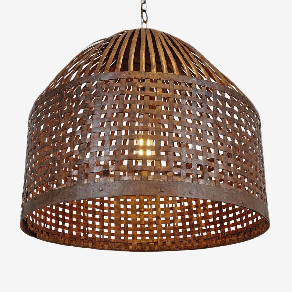 Industrial Vintage Iron Cage Lantern - Image 1