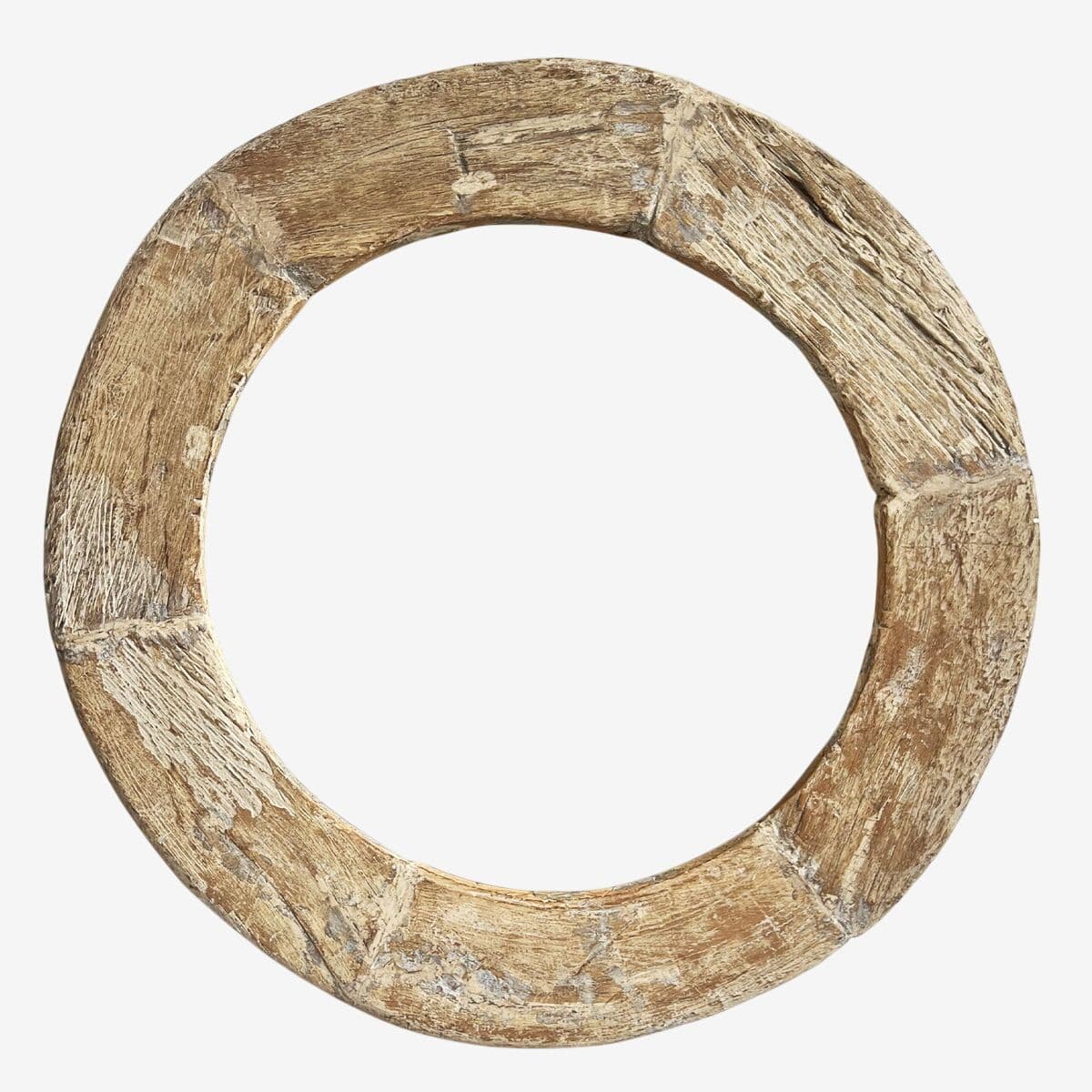 Large Wood Wheel Mirror - Image 1