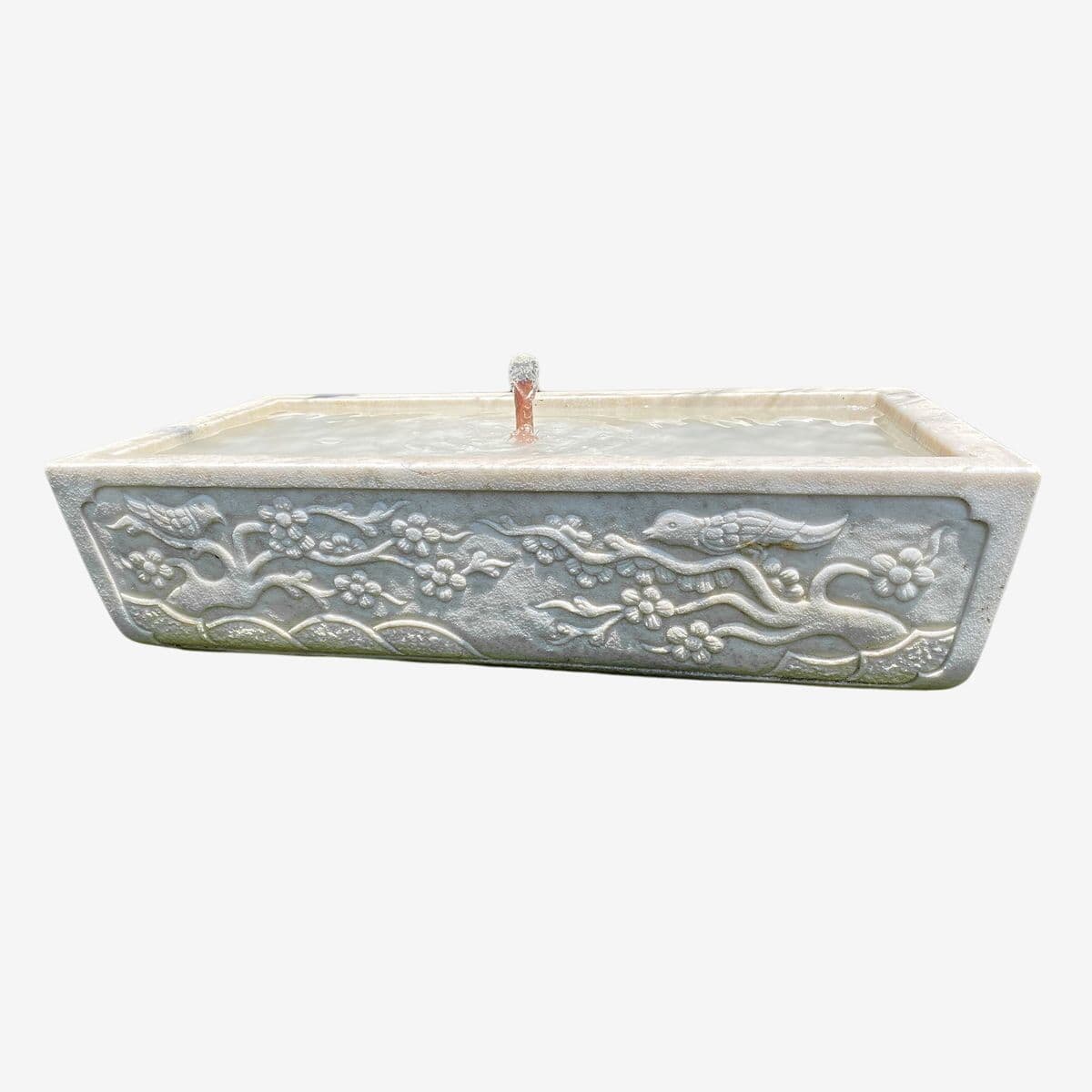 Vintage White Marble Garden Fountain - Image 1