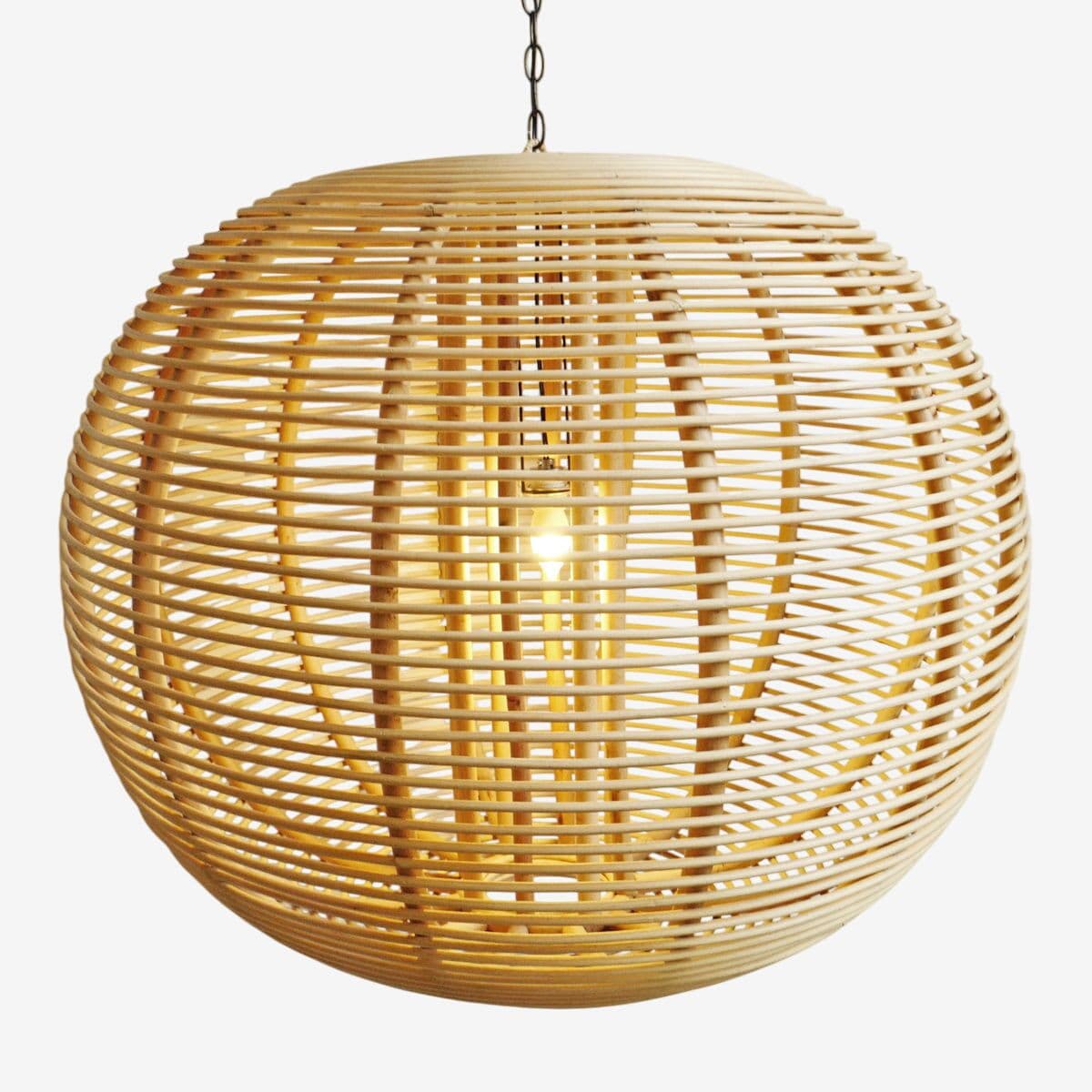 Large Rattan Moon Stick Pendant - Image 1