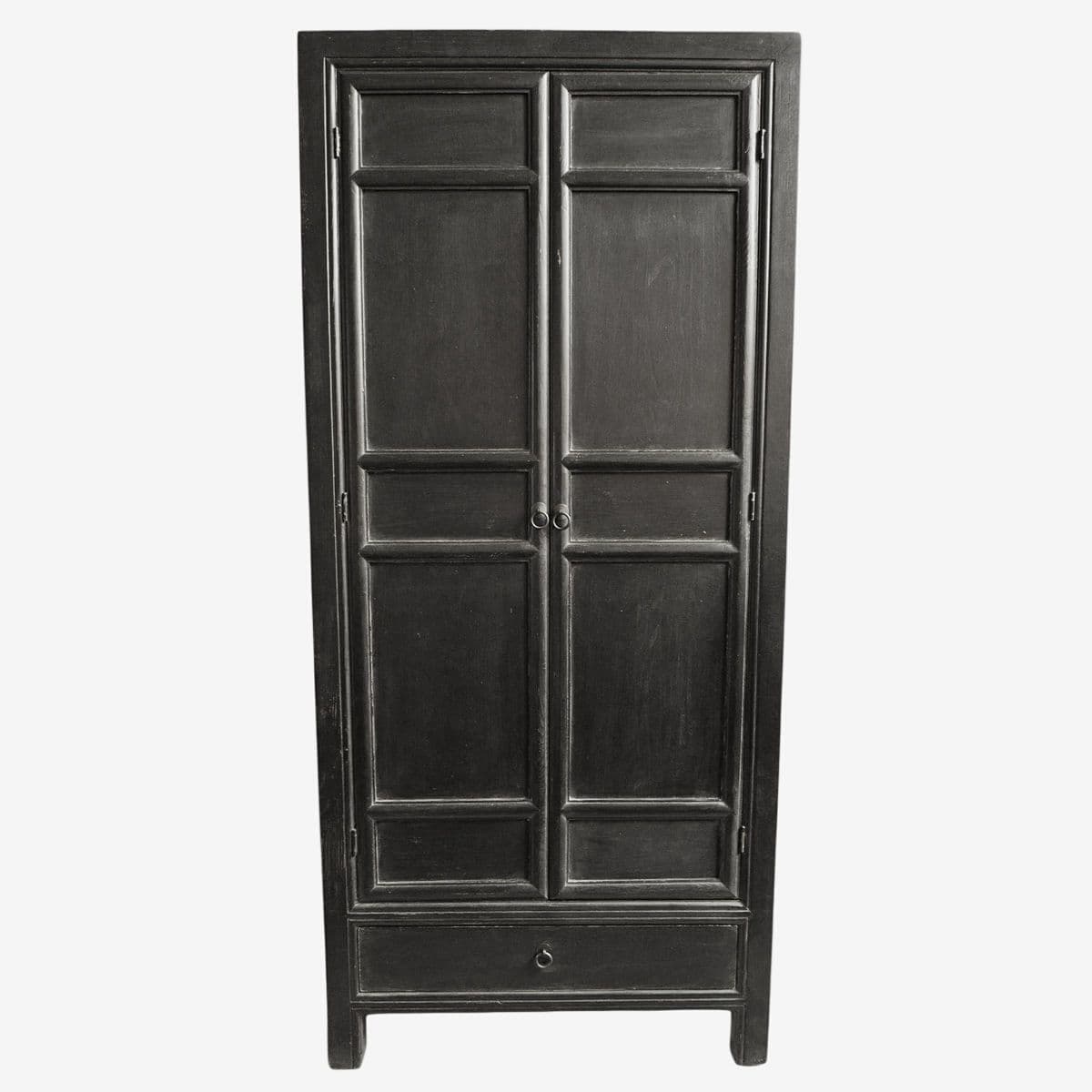 Black Julan Tall Wardrobe / Bar Cabinet - Image 1