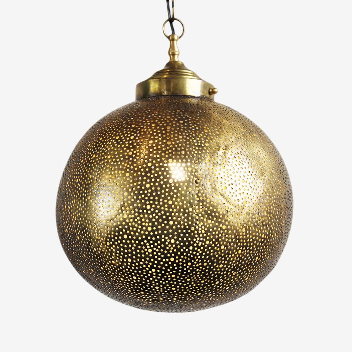 Vashya Brass Dot Globe Pendant Light - Image 1
