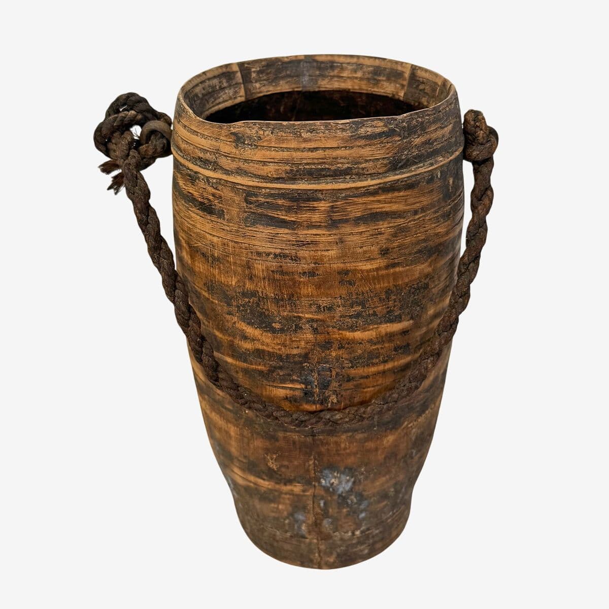 Vintage India Wood Water Pot - Image 1