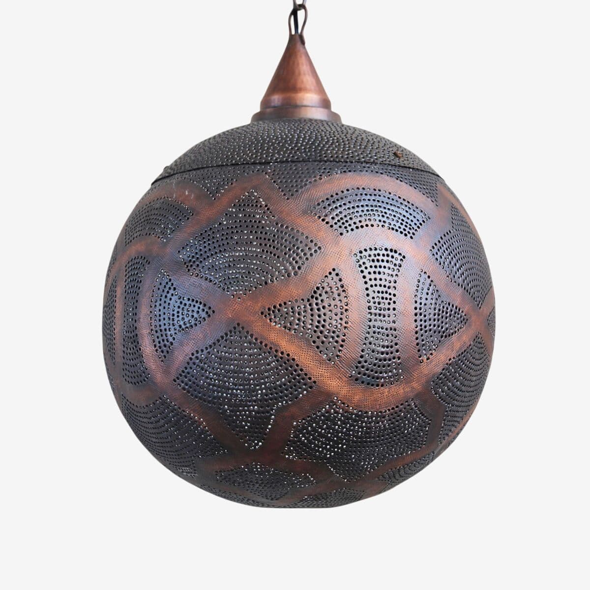 Antique Copper Globe Lantern Medium - Image 1