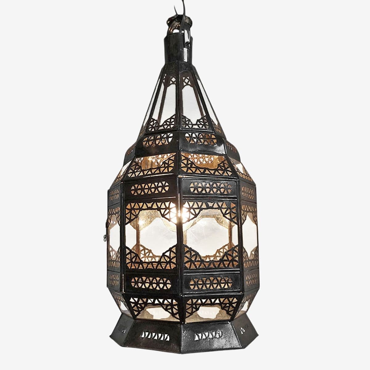 Metal Work & Glass Hanging Lantern - Image 1