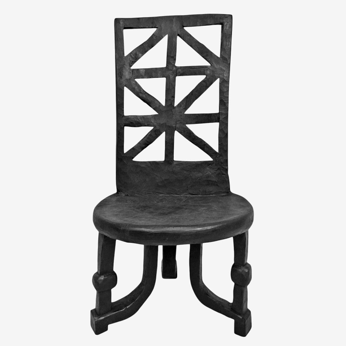 Vintage Ebony Jima Carved Chair - Image 1