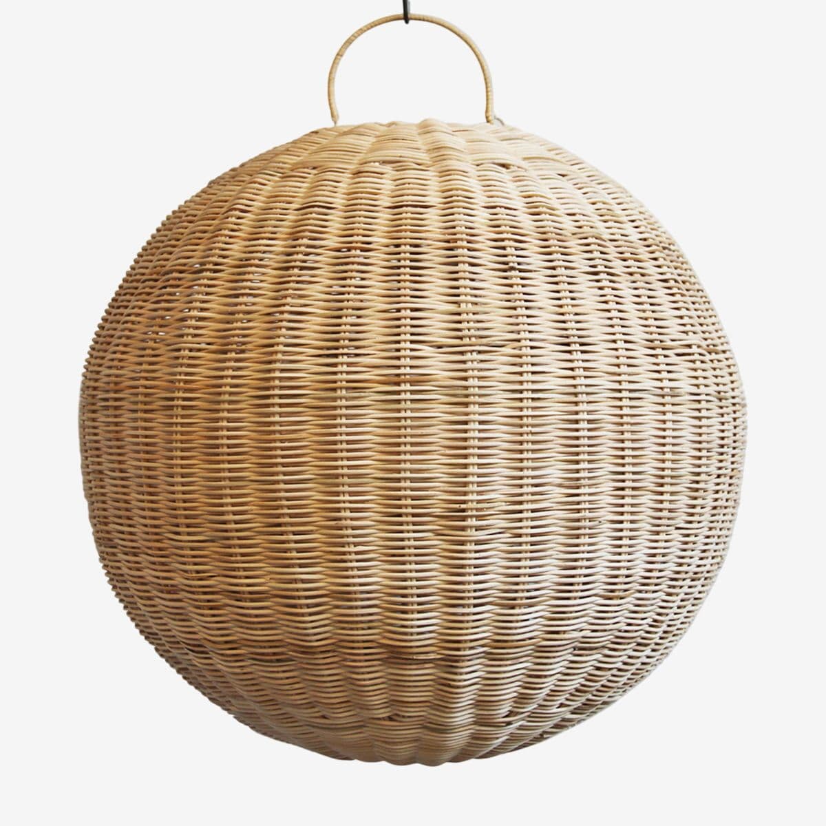 Raw Rattan Globe Lantern Large - Image 1