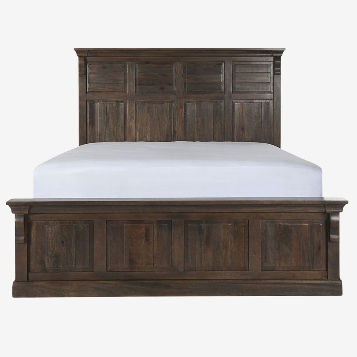 Walnut Stain Wood Panel Cal King Bed - Image 1