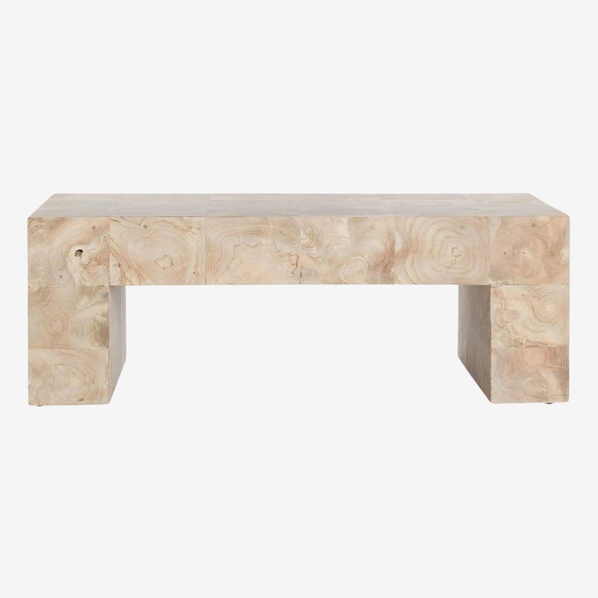 Modern White Wash Teak Coffee Table - Image 1