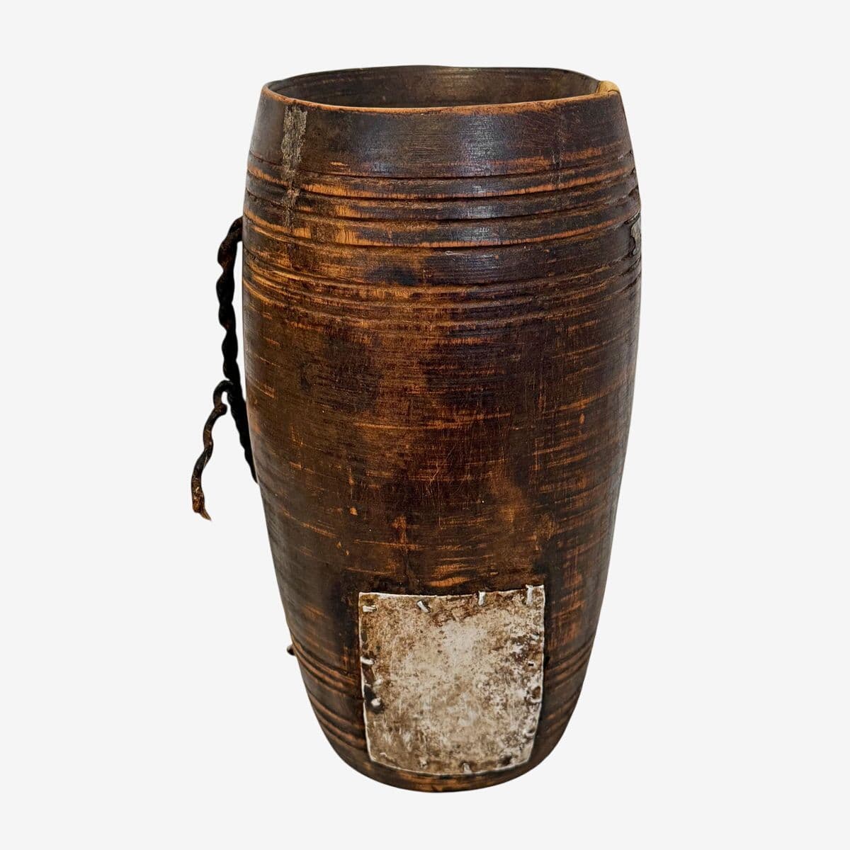 Vintage India Wood Water Pot - Image 1