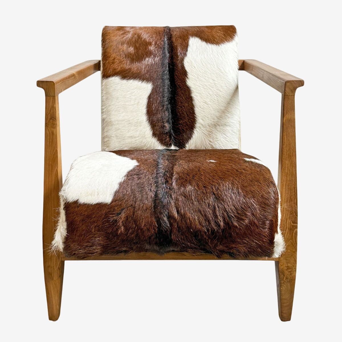 Brown & White Deco Cow Chair - Image 1