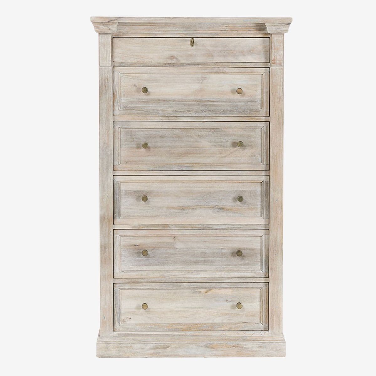 Tall White Wash Chest of Drawers - Image 1