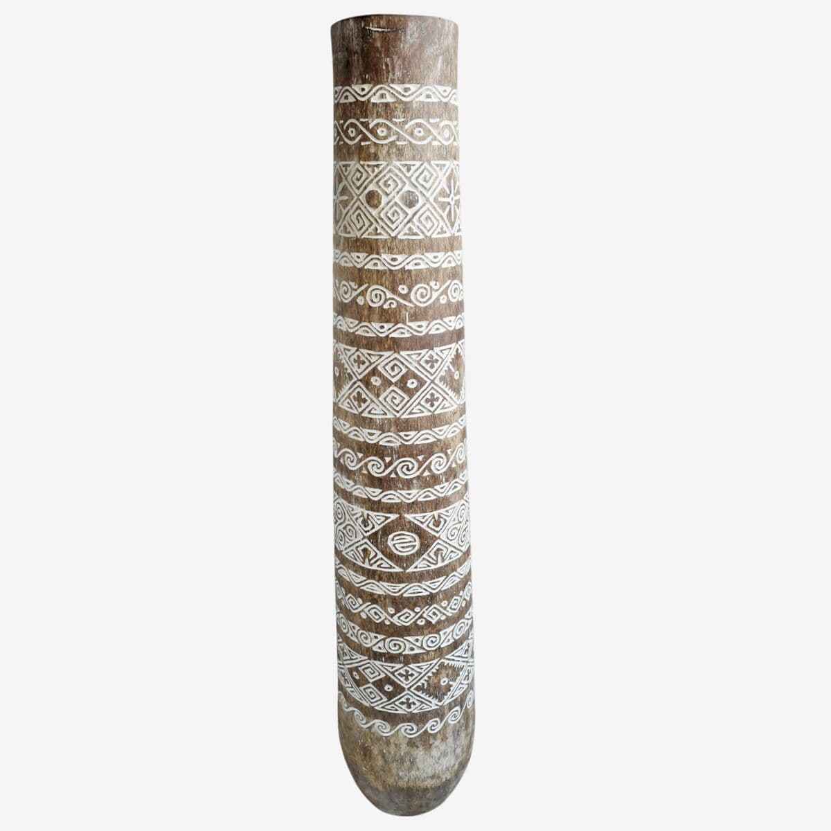 Large Carved Coconut Palm Urn - Image 1